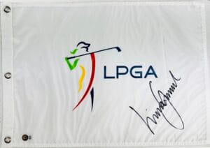 LINN GRANT SIGNED LPGA GOLF FLAG 2024 PARIS OLYMPICS SWEDEN AUTOGRAPH BAS K19