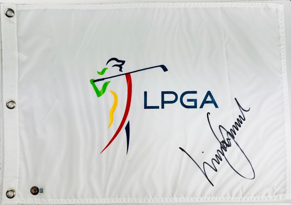 LINN GRANT SIGNED LPGA GOLF FLAG 2024 PARIS OLYMPICS SWEDEN AUTOGRAPH BAS K19