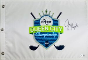 JENNIFER KUPCHO SIGNED KROGER QUEEN CITY CHAMPIONSHIP FLAG AUTOGRAPH BAS K18