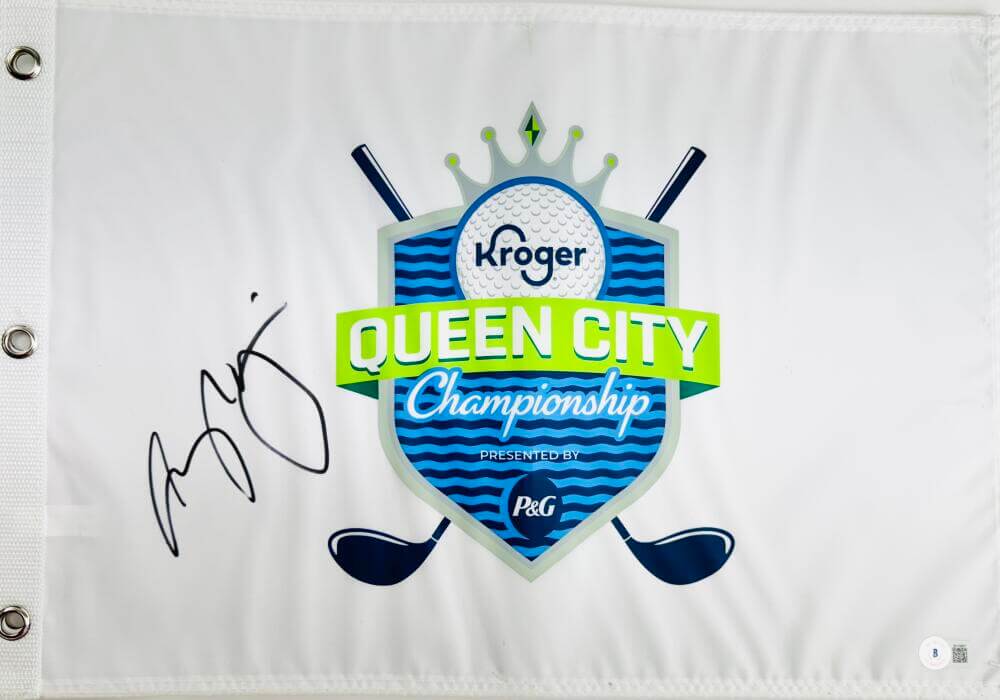 RUONING YIN SIGNED KROGER QUEEN CITY CHAMPIONSHIP FLAG 2024 AUTOGRAPH BAS K07