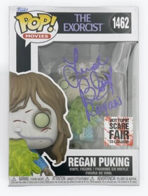 LINDA BLAIR SIGNED REGAN PUKING FUNKO POP 1462 THE EXORCIST AUTOGRAPH BAS J703