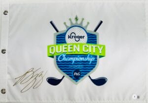 ROSE ZHANG SIGNED KROGER QUEEN CITY CHAMPIONSHIP FLAG WOMENS US OPEN BAS K95