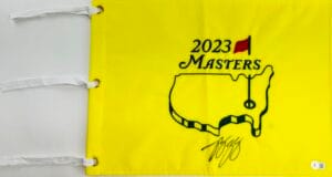 ROSE ZHANG SIGNED 2023 AUGUSTA MASTERS FLAG NATIONAL AMATEUR AUTOGRAPH BAS K98