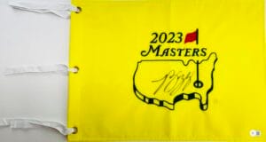 ROSE ZHANG SIGNED 2023 AUGUSTA MASTERS FLAG NATIONAL AMATEUR AUTOGRAPH BAS K99