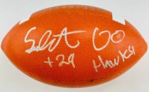 SEBASTIAN CASTRO SIGNED OFFICIAL SIZE NIKE FOOTBALL IOWA HAWKEYES AUTOGRAPH K1