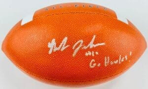 NICK JACKSON SIGNED OFFICIAL SIZE NIKE FOOTBALL IOWA HAWKEYES AUTOGRAPH COA K1