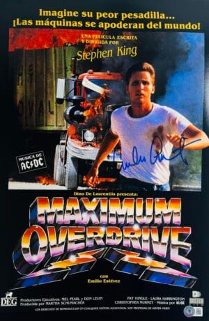 EMILIO ESTEVEZ SIGNED 11X17 PHOTO MAXIMUM OVERDRIVE AUTOGRAPH HORROR BAS K631