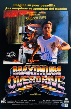 EMILIO ESTEVEZ SIGNED 11X17 PHOTO MAXIMUM OVERDRIVE AUTOGRAPH HORROR BAS 629