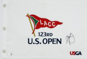 XANDER SCHAUFFELE SIGNED 2023 U.S. OPEN PIN FLAG 2024 PGA CHAMPIONSHIP BAS J78
