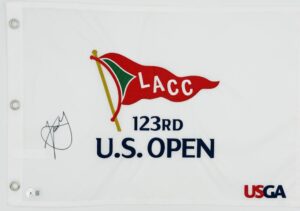 XANDER SCHAUFFELE SIGNED 2023 U.S. OPEN GOLF PIN FLAG AUTOGRAPH 2024 BECKETT J79