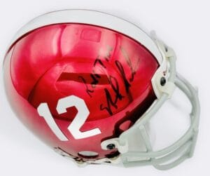 NICK SABAN SIGNED ALABAMA CRIMSON TIDE L/E CHROME MINI HELMET AUTOGRAPH BAS J50