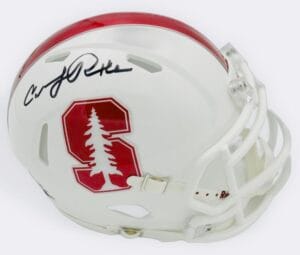 CONDOLEEZZA RICE SIGNED STANFORD CARDINALS FOOTBALL MINI HELMET AUTOGRAPH BAS K4