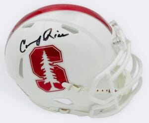 CONDOLEEZZA RICE SIGNED STANFORD CARDINALS FOOTBALL MINI HELMET AUTOGRAPH BAS K5