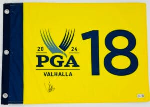 LUDVIG ABERG SIGNED 2024 PGA CHAMPIONSHIP GOLF FLAG VALHALLA AUTOGRAPH BAS K37
