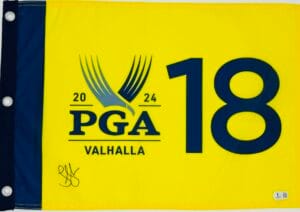 LUCAS GLOVER SIGNED 2024 PGA CHAMPIONSHIP GOLF PIN FLAG PGA AUTOGRAPH BAS K69