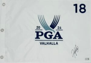 HIDEKI MATSUYAMA SIGNED 2024 PGA CHAMPIONSHIP GOLF PIN FLAG AUTOGRAPH BAS K97