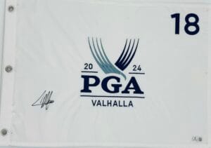 COLLIN MORIKAWA SIGNED 2024 PGA CHAMPIONSHIP GOLF PIN FLAG AUTOGRAPH BAS K06