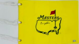 CONDOLEEZZA RICE SIGNED AUGUSTA MASTERS GOLF PIN FLAG SECRETARY OF STATE BAS K56