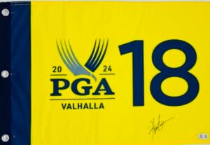 HIDEKI MATSUYAMA SIGNED 2024 PGA CHAMPIONSHIP GOLF PIN FLAG AUTOGRAPH BAS J95