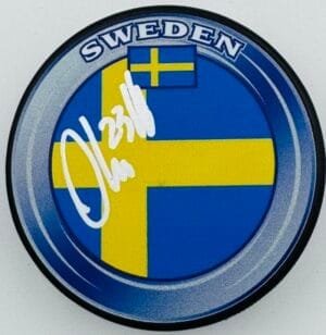 OLIVER EKMAN LARSSON SIGNED TEAM SWEDEN HOCKEY PUCK FLORIDA PANTHERS COA J5