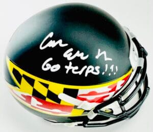 CAMERON EDGE SIGNED MARYLAND TERRAPINS FOOTBALL MINI HELMET AUTOGRAPH TERPS BAS