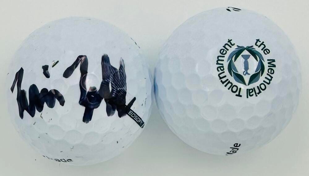 WILL ZALATORIS SIGNED THE MEMORIAL TOURNAMENT GOLF BALL U.S. OPEN AUTOGRAPH K2