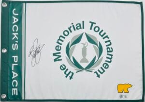 RICKIE FOWLER SIGNED L/E THE MEMORIAL TOURNAMENT GOLF PIN FLAG AUTOGRAPH BAS K69