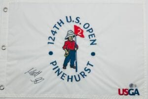 MATT FITZPATRICK SIGNED 2024 U.S. OPEN GOLF PIN FLAG PINEHURST AUTOGRAPH BAS K68
