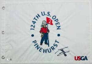TONY FINAU SIGNED 2024 U.S. OPEN GOLF PIN FLAG PINEHURST PGA AUTOGRAPH BAS J67