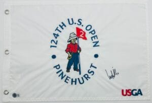 LUDVIG ABERG SIGNED 2024 U.S. OPEN GOLF PIN FLAG PINEHURST AUTOGRAPH BECKETT K43