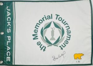 SAHITH THEEGALA SIGNED LIMITED EDITION THE MEMORIAL TOURNAMENT GOLF FLAG BAS J25