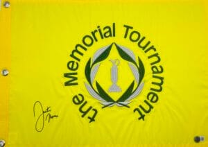 JUSTIN THOMAS SIGNED THE MEMORIAL GOLF FLAG PGA CHAMPIONSHIP AUTOGRAPH BAS J21