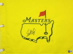 SCOTTIE SCHEFFLER SIGNED UNDATED AUGUSTA MASTERS GOLF PIN FLAG BECKETT BAS J15