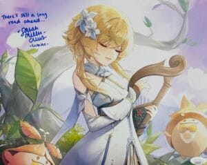 SARAH MILLER CREWS SIGNED 11X14 LUMINE PHOTO GENSHIN IMPACT AUTOGRAPH JSA 425