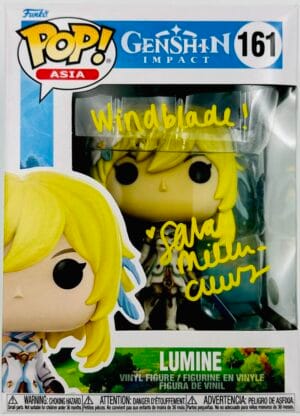 SARAH MILLER CREWS SIGNED LUMINE FUNKO POP 161 GENSHIN IMPACT AUTOGRAPH JSA 369