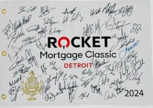 2024 ROCKET MORTGAGE CLASSIC SIGNED GOLF FLAG RICKIE CAM DAVIS SHIPLEY RUSSELL