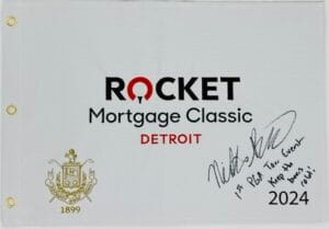 NICK BIENZ SIGNED 2024 ROCKET MORTGAGE CLASSIC SIGNED GOLF FLAG AUTOGRAPH K2