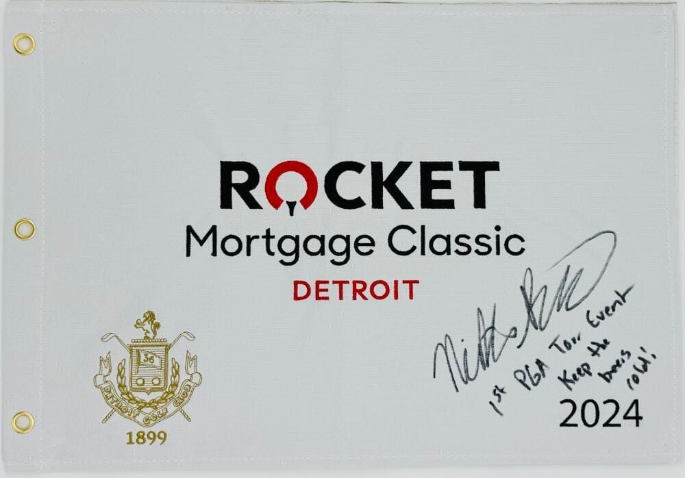 NICK BIENZ SIGNED 2024 ROCKET MORTGAGE CLASSIC SIGNED GOLF FLAG AUTOGRAPH K2