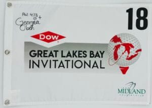 GEORGIA OBOH SIGNED DOW CHAMPIONSHIP GREAT LAKES LPGA GOLF PIN FLAG AUTOGRAPH K1