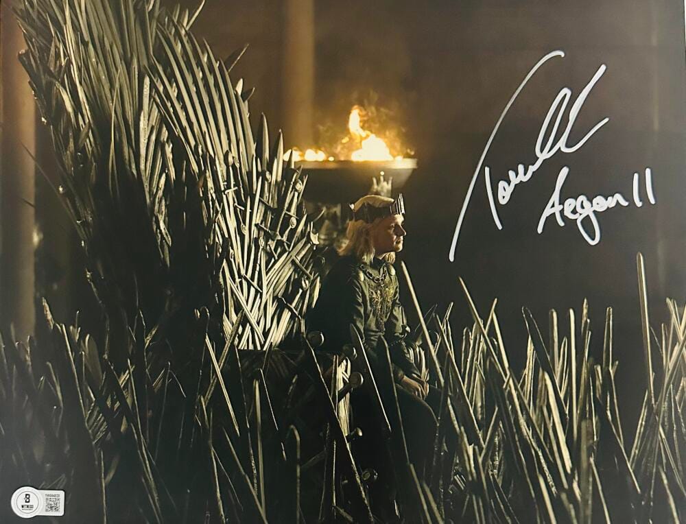 TOM GLYNN-CARNEY SIGNED 11X14 PHOTO HOUSE OF THE DRAGON KING AEGON AUTOGRAPH 828