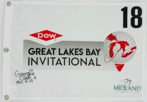 GEORGIA OBOH SIGNED DOW CHAMPIONSHIP GREAT LAKES LPGA GOLF PIN FLAG AUTOGRAPH K2