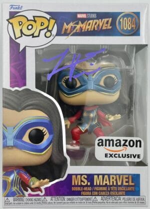 IMAN VELLANI SIGNED MS. MARVEL FUNKO POP VINYL 1084 AUTOGRAPH THE MARVELS BAS 28