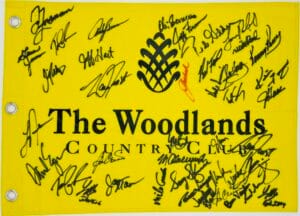 INSPERITY CHAMPIONSHIP WOODLANDS SIGNED GOLF FLAG HALE IRWIN BERNARD LANGER J1