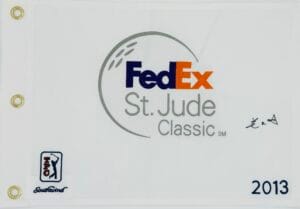 GUAN TIANLANG SIGNED FEDEX ST. JUDE CLASSIC GOLF FLAG TPC SOUTHWIND AUTOGRAPH K2