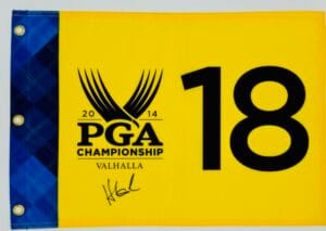 HUNTER MAHAN SIGNED 2014 PGA CHAMPIONSHIP GOLF PIN FLAG VALHALLA AUTOGRAPH J1