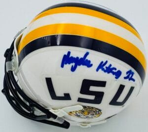 HAYDEN RETTIG SIGNED LSU TIGERS MINI FOOTBALL HELMET RUTGERS AUTOGRAPH J3