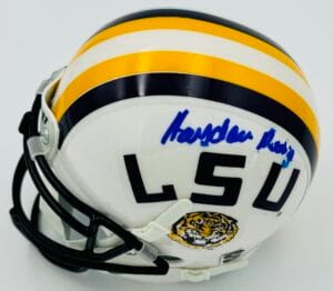 HAYDEN RETTIG SIGNED LSU TIGERS MINI FOOTBALL HELMET RUTGERS AUTOGRAPH J5