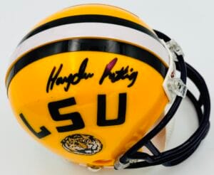 HAYDEN RETTIG SIGNED LSU TIGERS MINI FOOTBALL HELMET RUTGERS AUTOGRAPH K3