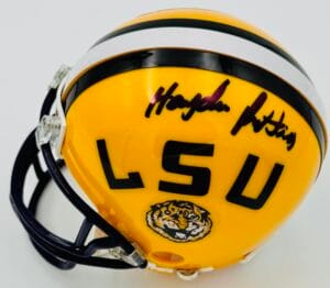 HAYDEN RETTIG SIGNED LSU TIGERS MINI FOOTBALL HELMET RUTGERS AUTOGRAPH J1
