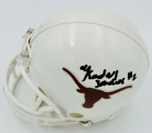 KENDALL SANDERS SIGNED TEXAS LONGHORNS MINI HELMET AUTOGRAPH COA K3